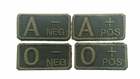 Nášivka krvnej skupiny olive (velcro)