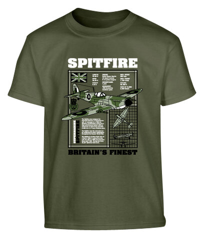 Dětské tričko Spitfire Kombat UK olive