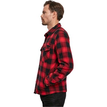 Bunda Brandit Lumberjacket červená/čierna